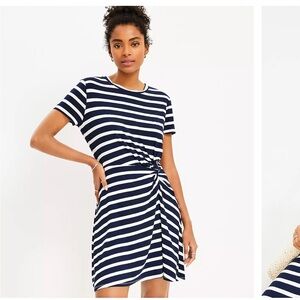 Navy and White Striped Dress